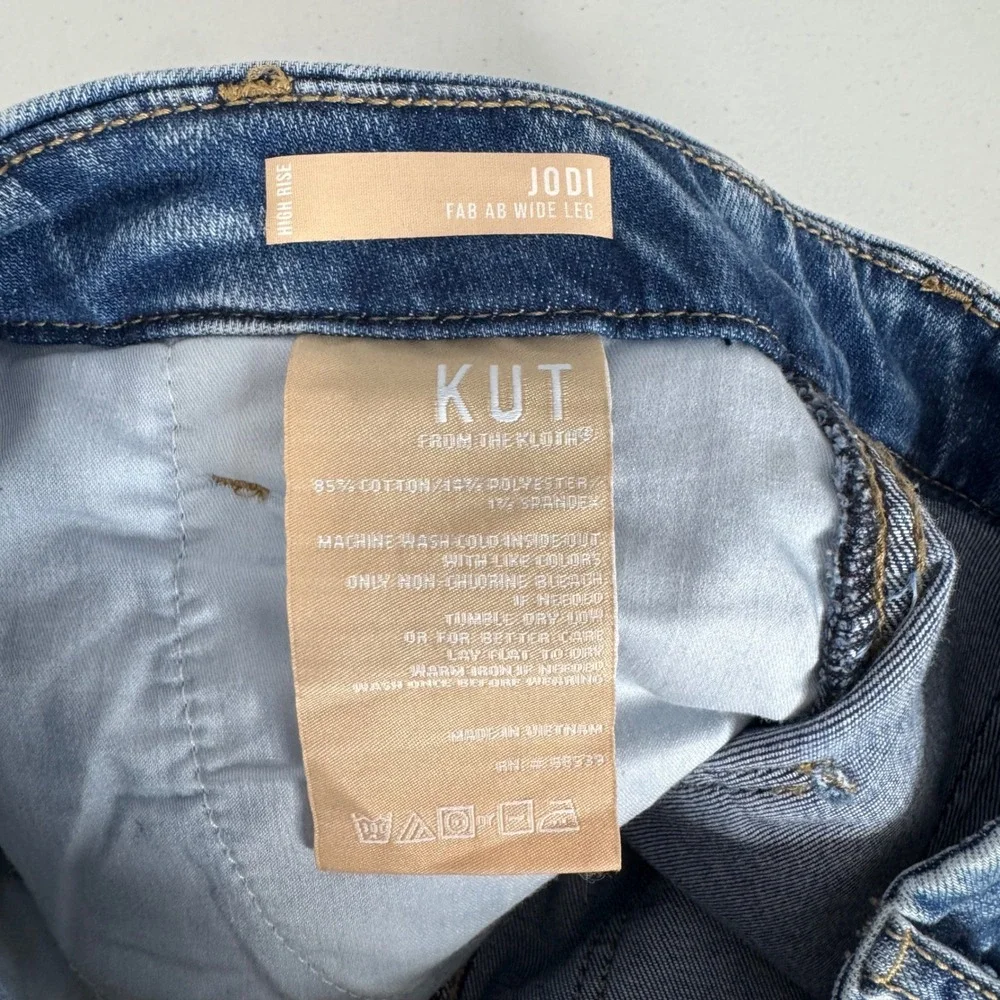 Kut from the Kloth Jodi‎ Fab Ab Wide Leg Jeans Womens 2 Blue Cargo Streetwea
